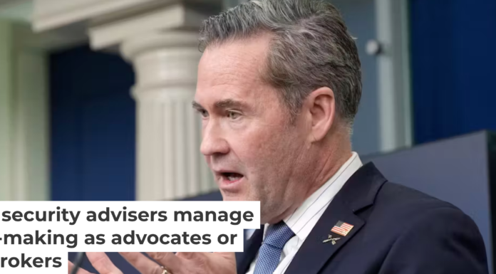 Mike Waltz speaks with reporters in the press room at the White House on Feb. 20, 2025. AP Photo/Alex Brandon